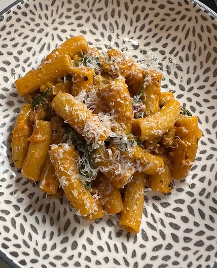 Hot Italian Sausage Sundried Tomato Rigatoni