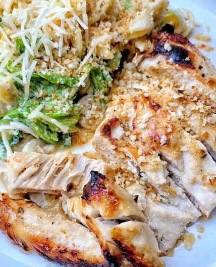 Caesar Pasta Salad with Zesty Grilled Chicken