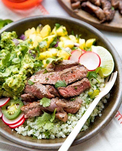 Steak Taco Bowls (Street Taco Inspired, Whole30, Paleo)