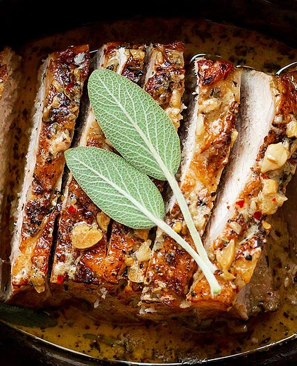 Crockpot Creamy Garlic Pork Loin