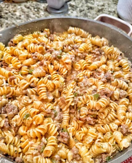 Philly Cheesesteak Pasta