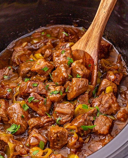 Crockpot Mississippi Steak Bites