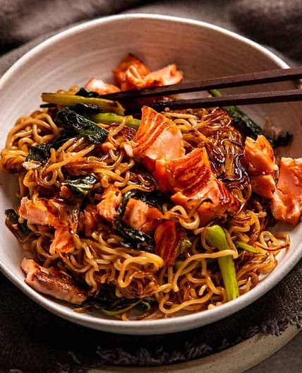 Teriyaki Salmon Noodles