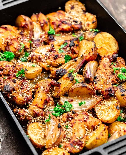 Baked Boneless Chicken Thighs with Baharat