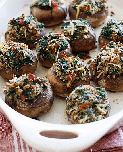 Spinach and Bacon Stuffed Mushrooms
