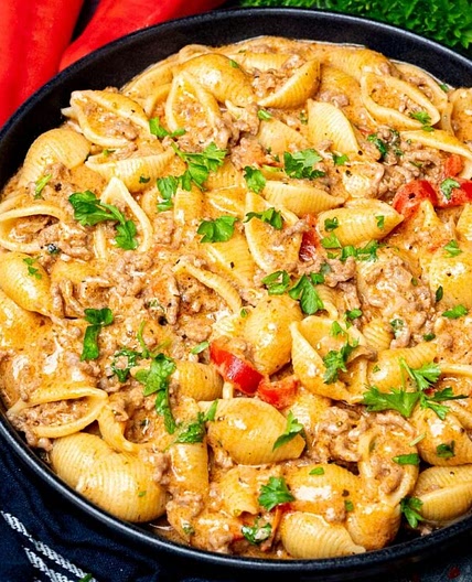 Ground Beef Shell Pasta