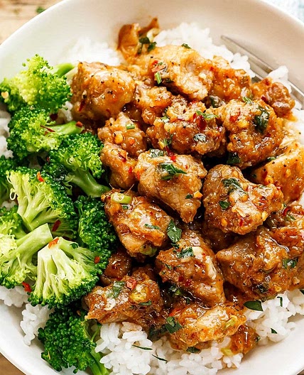 Honey Garlic Pork Rice Bowl