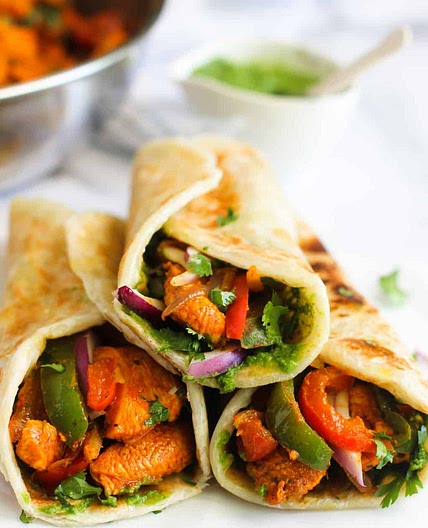 The BEST Chicken Kathi rolls