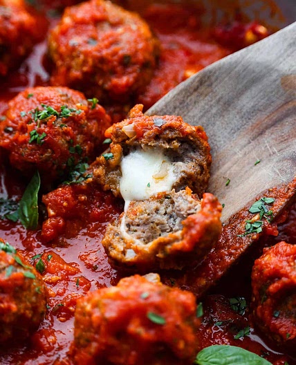 Mozzarella Stuffed Meatballs