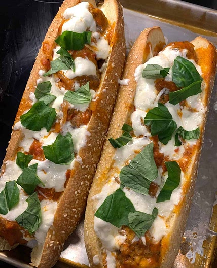 Meatball Sub with Vodka Sauce and Burrata