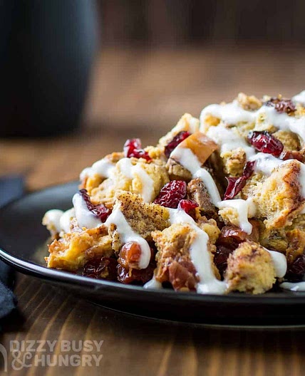 Slow Cooker Cranberry Apple French Toast Casserole