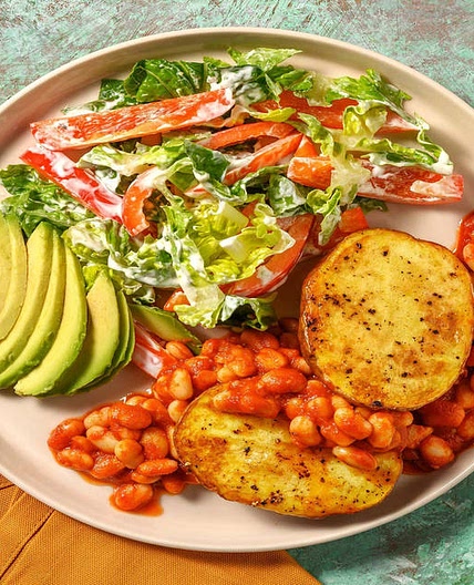 Ofenkartoffel mit selbst gemachten Baked Beans mindestens -20% Kalorien im Vergleich zu den anderen Rezepten