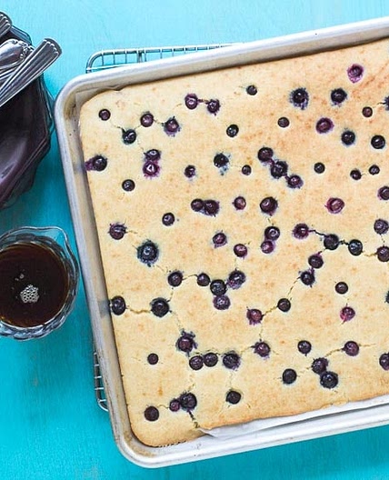 Lemon Blueberry Low FODMAP Sheet Pan Pancakes