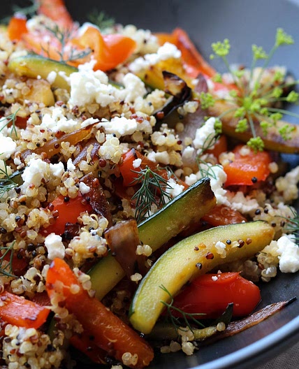 Roasted Vegetable Quinoa with Feta