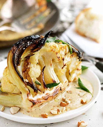 Roasted Cauliflower with Almond Sauce (Ester Restaurant)