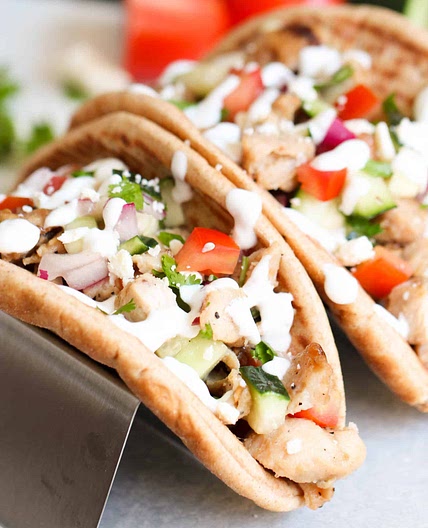 Mediterranean Chicken Pita Tacos Recipe