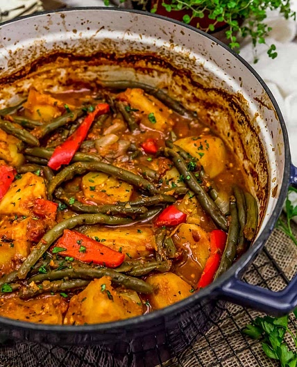 Italian Braised Green Beans and Potatoes