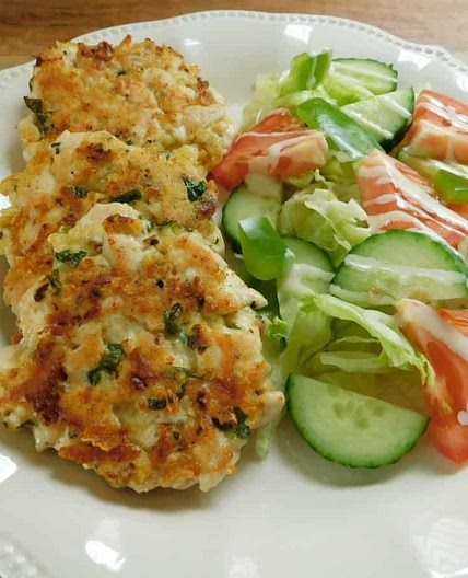 Cheesy chicken fritters