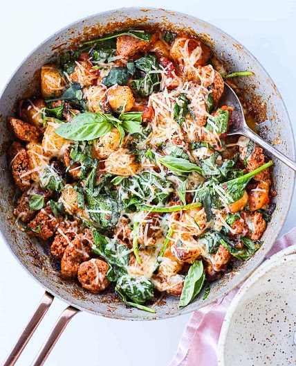 Easy Sausage Cauliflower Gnocchi Skillet