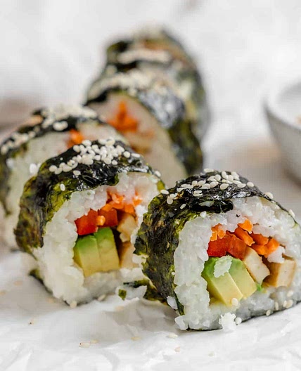 Vegan Sushi Rolls with Crispy Tofu