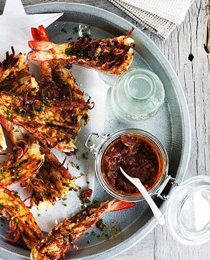 Barbecue prawns