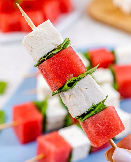 Watermelon + Feta + Mint Skewers