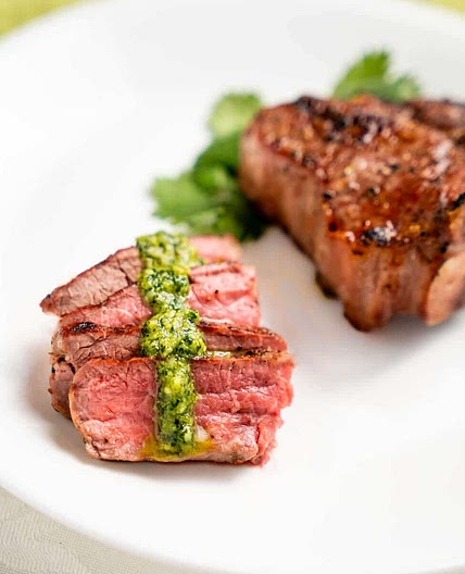 Gilled Aussie Lamb Loin Chops with Cilantro Pesto