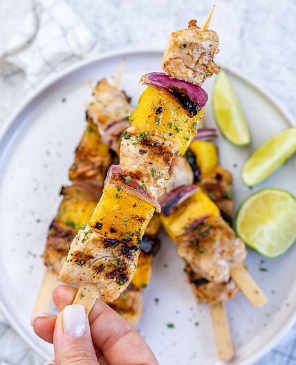 Grilled Chicken + Mango Skewers