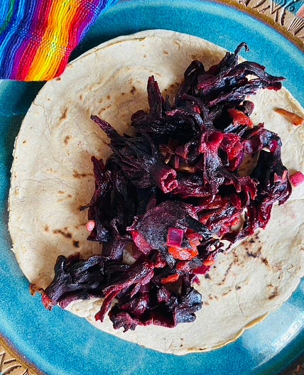 Hibiscus Flower Tacos (Tacos de Jamaica)