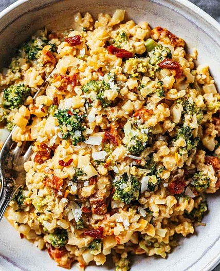 Creamy Broccoli and Cauliflower Stir-Fry with Sun-dried Tomatoes