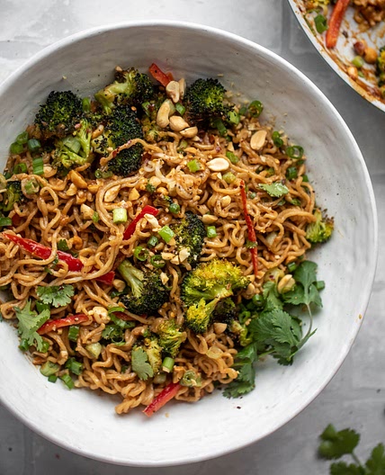Peanut Noodles with Roasted Broccoli