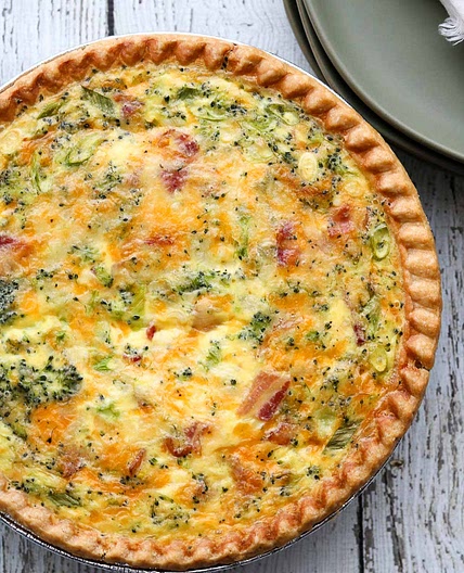 Deep Dish Bacon and Broccoli Quiche
