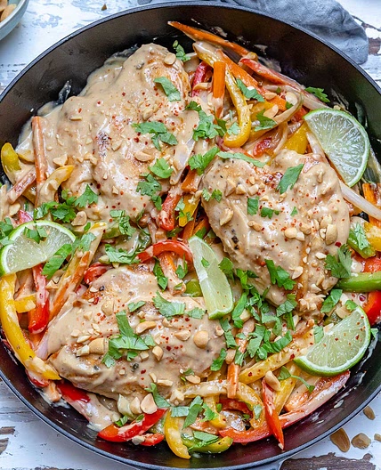 Chicken Satay Stir-fry Skillet