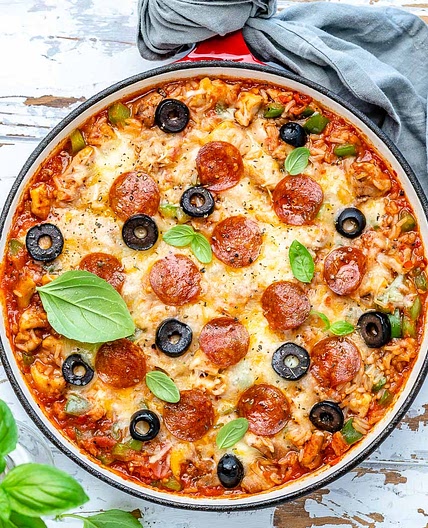 One-Pan Protein Packed Pizza Inspired Bake