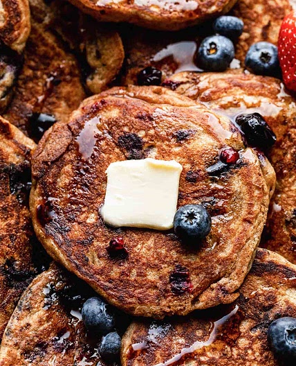 Whole Wheat Blueberry Pancakes
