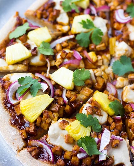 Hawaiian BBQ Vegan Pizza