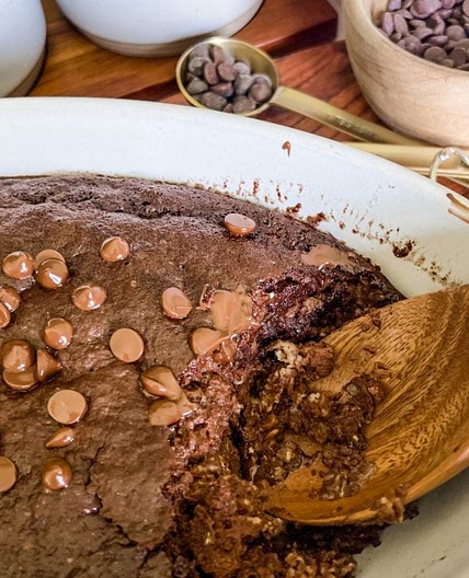 Protein Packed Brownie Batter Oatmeal Bake