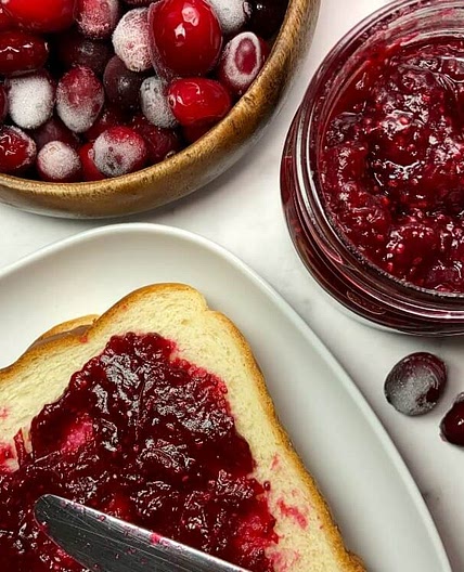 Low Sugar Cranberry Chia Jam
