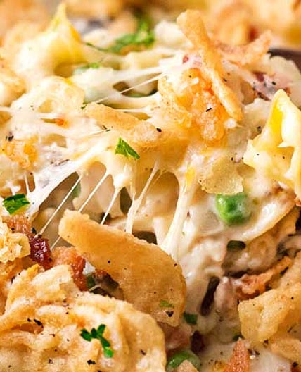 Cheesy Loaded Chicken Noodle Casserole