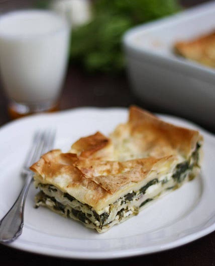 Turkish Borek with Spinach and Feta Cheese