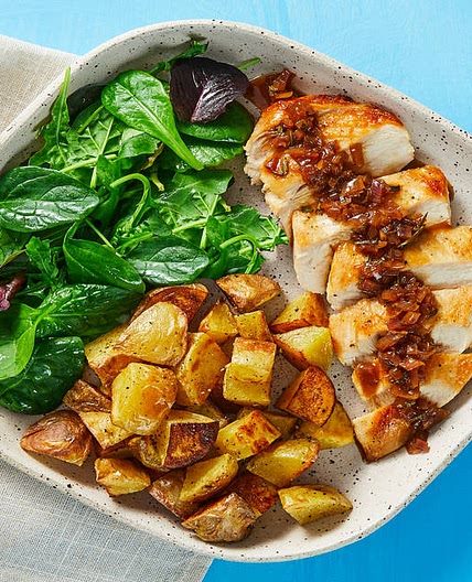 Balsamic Fig Chicken with Roasted Potatoes & Mixed Greens