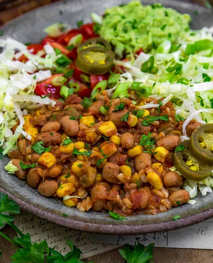 Easy Rice and Pinto Bean Bowl