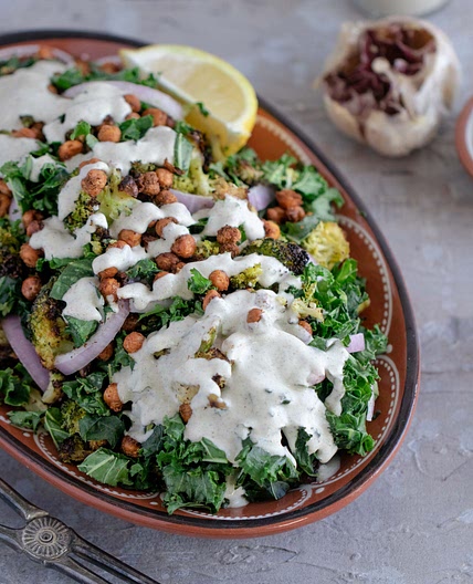 Roasted Broccoli and Kale Salad