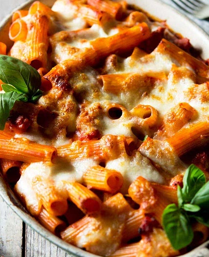 Spicy Sausage Pasta Bake