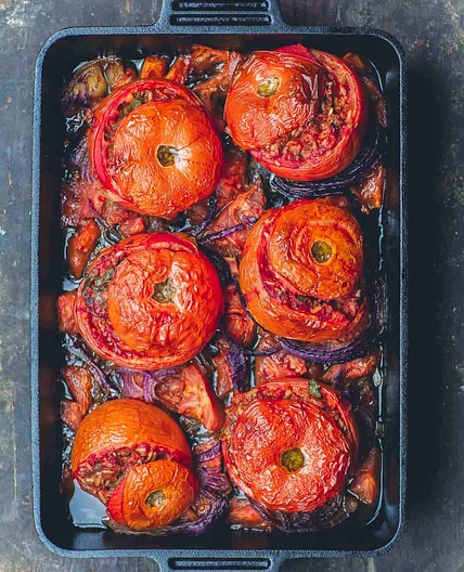 BEST Greek Stuffed Tomatoes (Gemista)