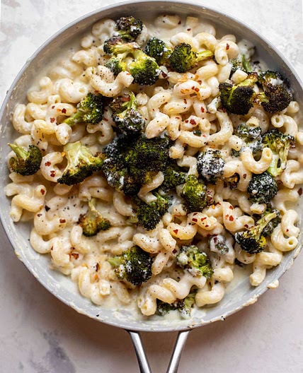 Skillet Ricotta Pasta with Roasted Broccoli