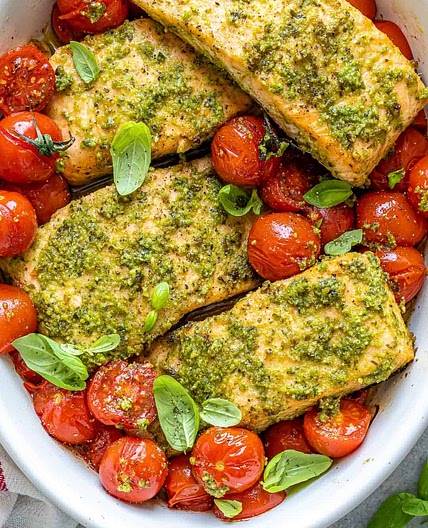 Baked Pesto Salmon