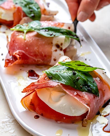 Prosciutto Wrapped Caprese Bites