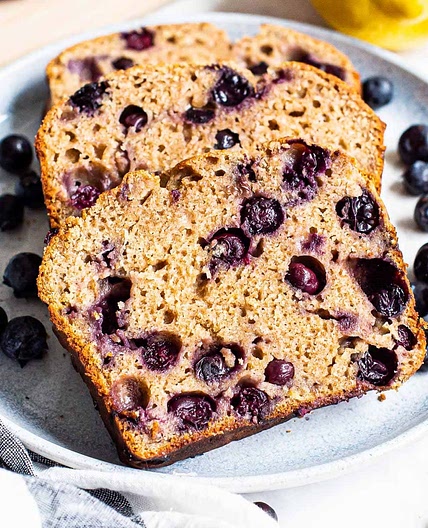 Healthy Lemon Blueberry Bread