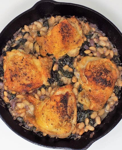 Braised Chicken Thighs and White Beans